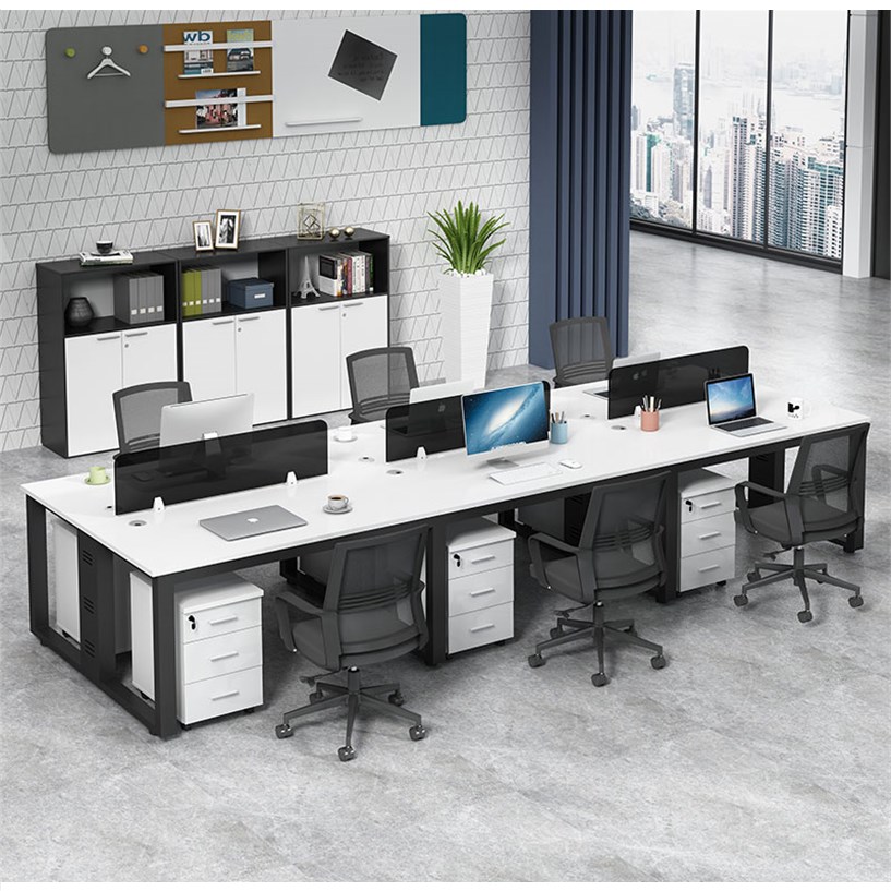 新款四人位辦公鋼架桌